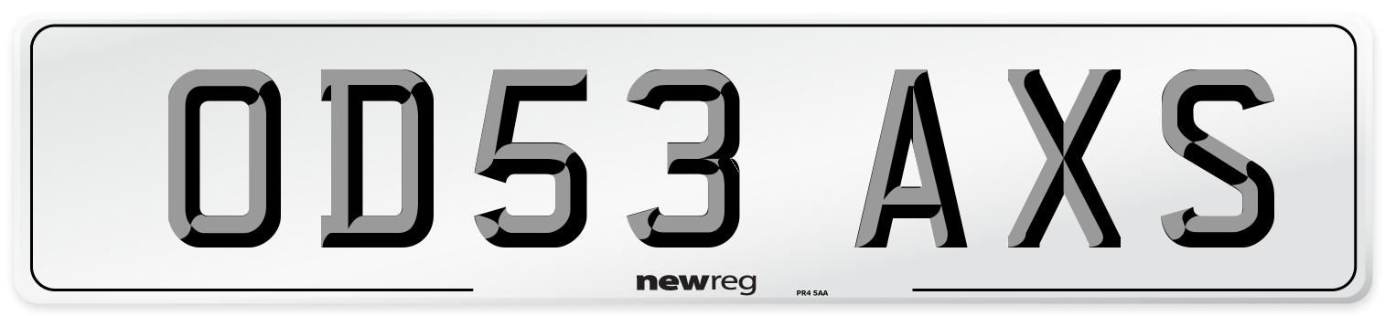 OD53 AXS Number Plate from New Reg